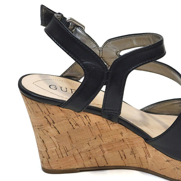 Guess Platform Wedge Cork Sandal High Heel Open Toe Round Toe Sexy Y2K Trendy 7 - Picture 8 of 14